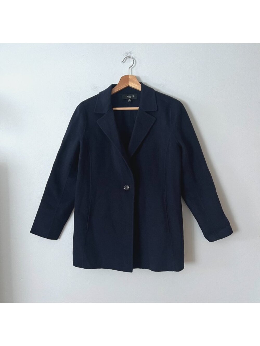 Talbots Navy Blue Wool Blend Blazer Women's Size 8 Petite